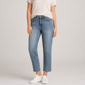 Liverpool Astrid Crop Straight Leg Jeans Gray-Blue Stonewash Size 8